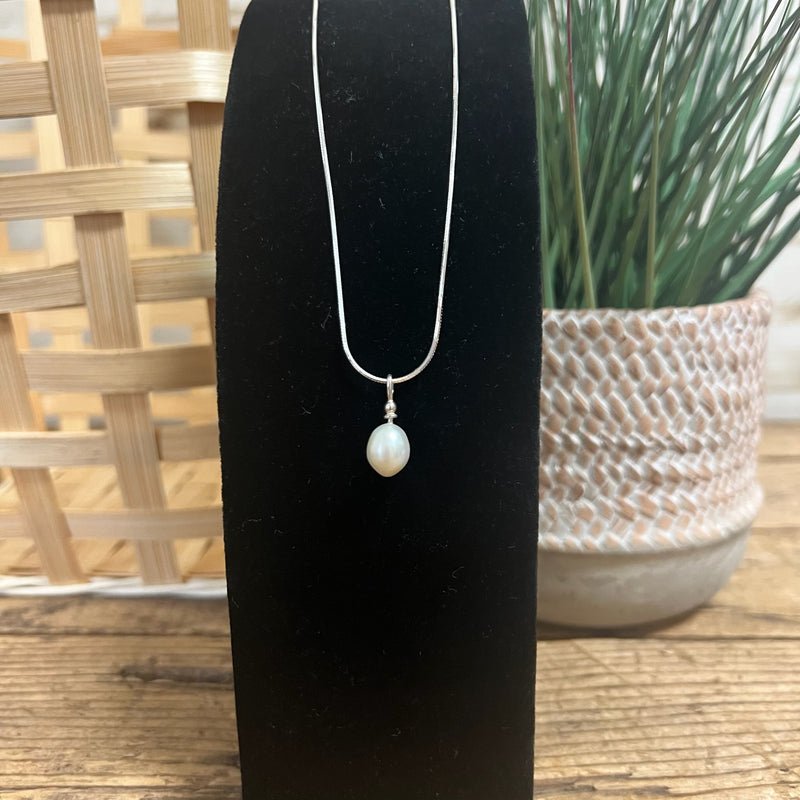 Sterling Silver Pendant Teardrop Pearl