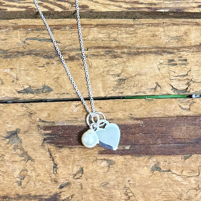 Tiny Heart & Pearl Sterling Silver Necklace