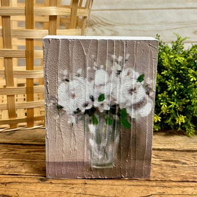 Wood Block Flower Vase Picture