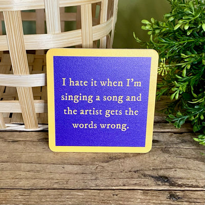 Drinks On Me Coasters With Funny Sayings