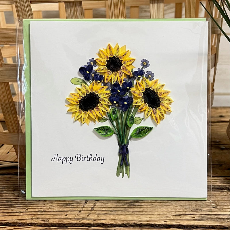 Birthday Sunflower Quilling Card