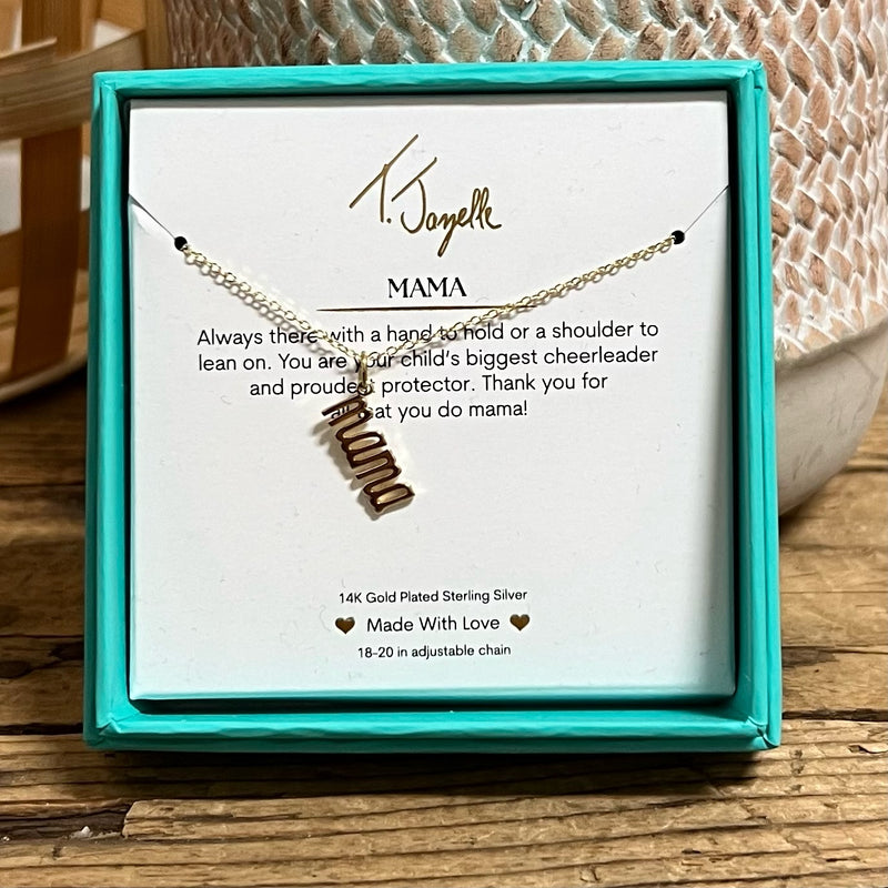 Mama Sterling Silver Charm T. Jazelle Necklace