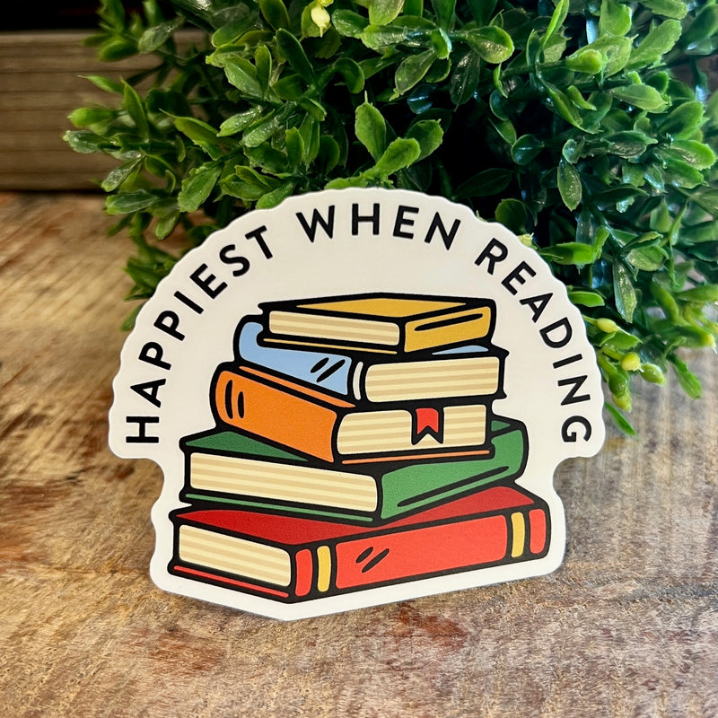 Happiest When Reading Sticker