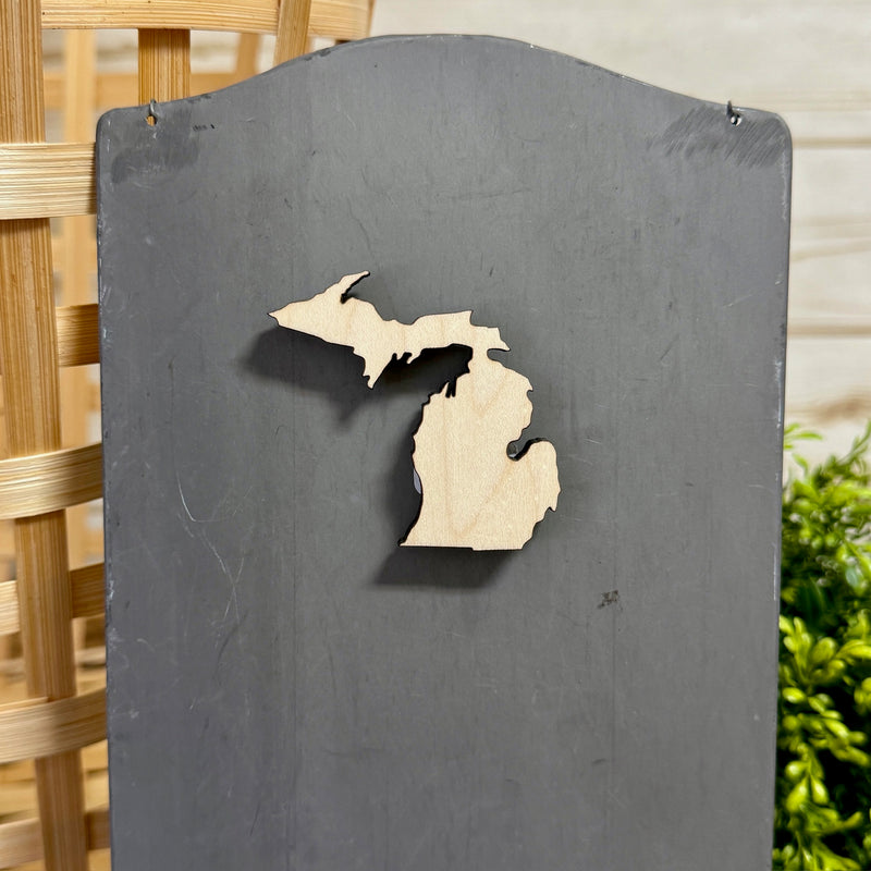 Wooden State of Michigan Magnet