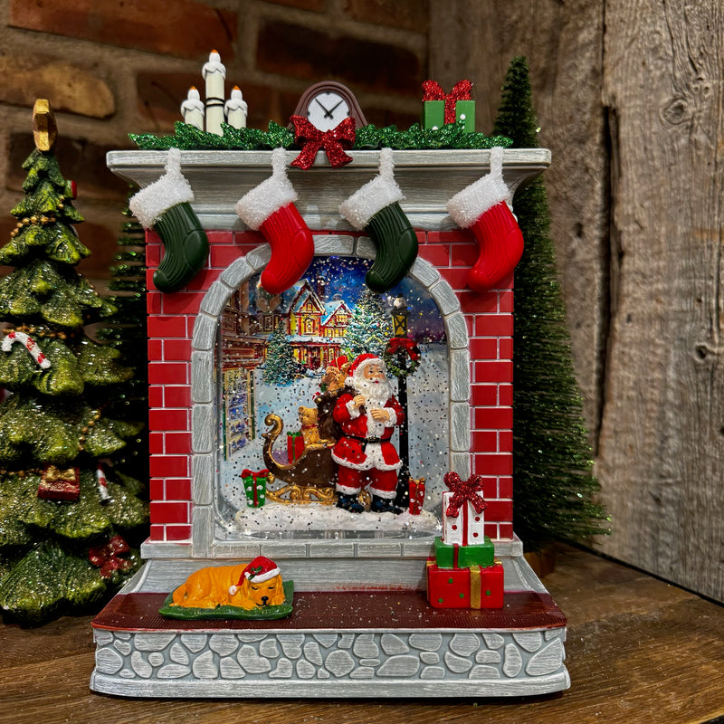 Fireplace with Dog Water Lantern