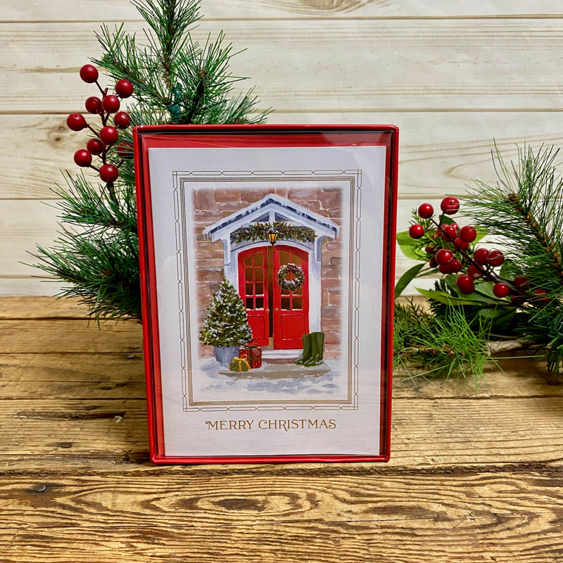 Boxed Christmas Cards Welcome Door