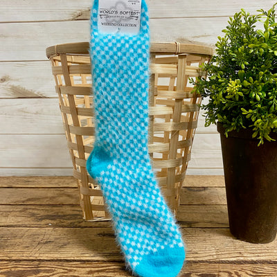 World's Softest Women's Feather Check Crew Socks