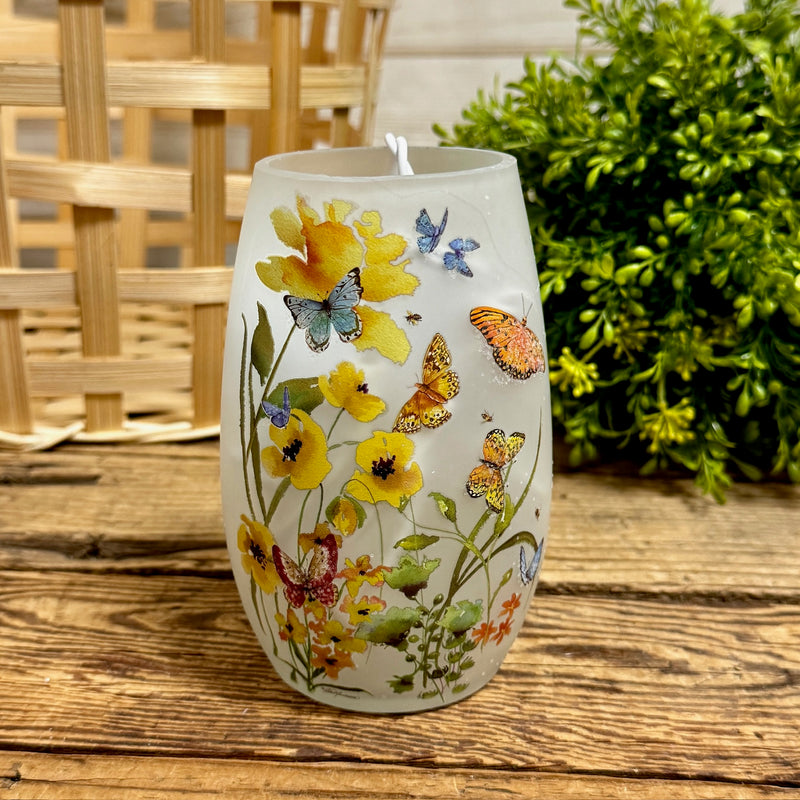 Spring Flowers Lighted Glass Vases