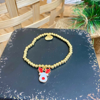 Gold Bead Christmas Charm Bracelets