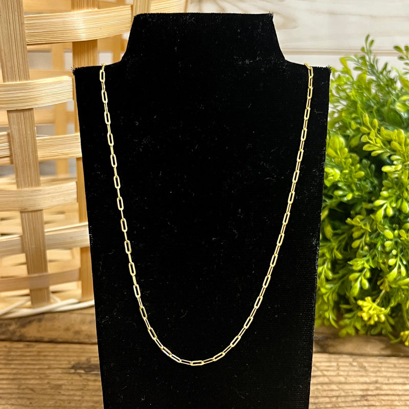 Gold Plated Paperclip Link Chain