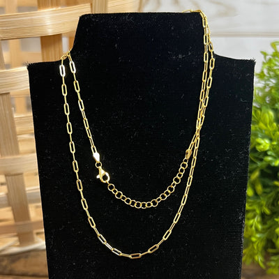 Gold Plated Paperclip Link Chain