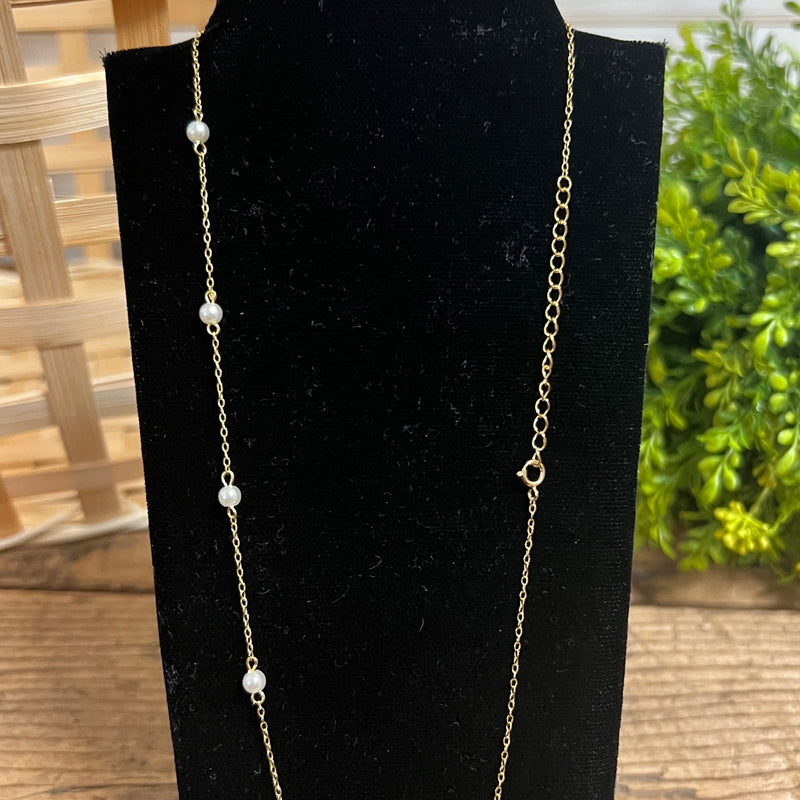 Gold Plated Pearl Beads Necklace