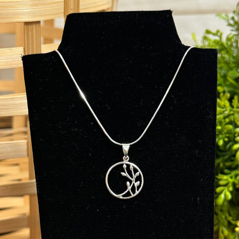 Branches in Circle Pendant