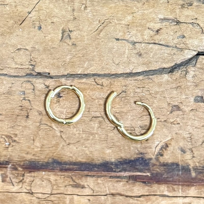 8mm Simple Gold Plated Hoop Earrings