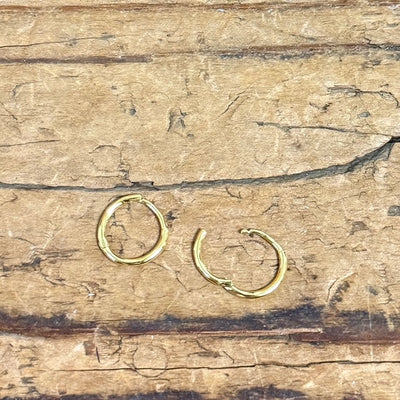 10mm Simple Gold Plated Hoop Earrings