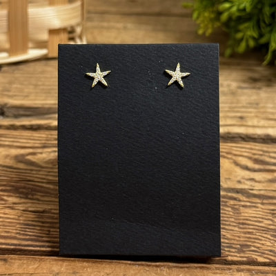 Gold Plated CZ Star Earrings