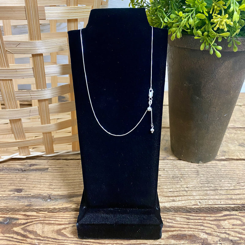 22" Adjustable Sterling Silver Box Chain