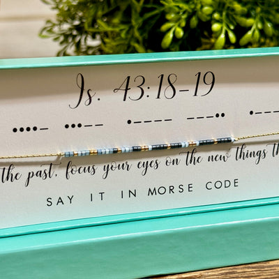 Isaiah 43: 18-19 Morse Code Necklace