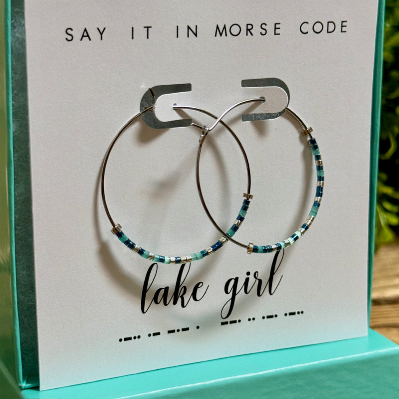 Lake Girl Morse Code Earrings