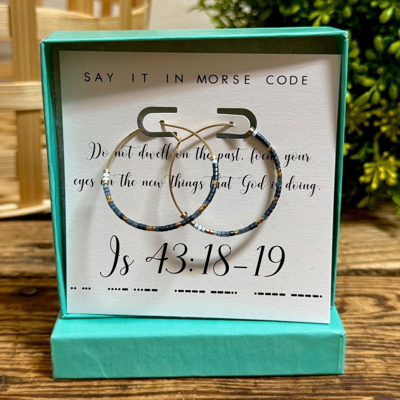 Isaiah 43: 18-19 Morse Code Earrings