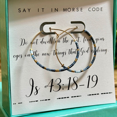 Isaiah 43: 18-19 Morse Code Earrings