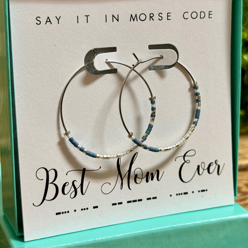 Best Mom Ever Morse Code Earrings