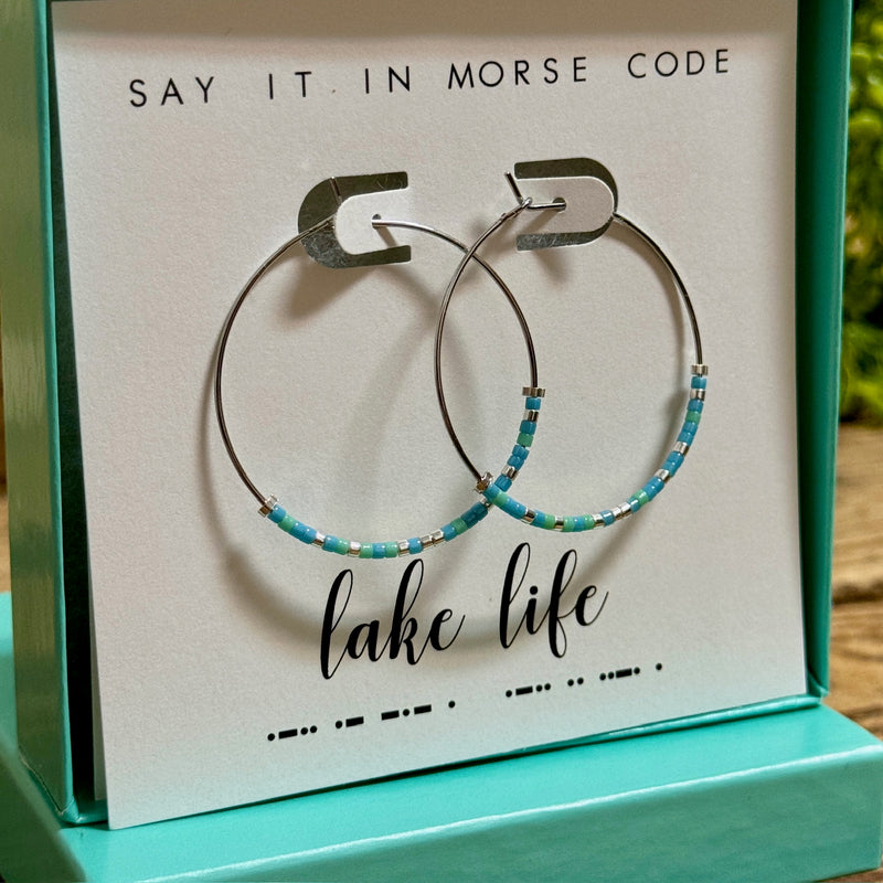 Lake Life Morse Code Earrings