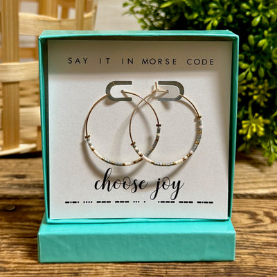 Choose Joy Morse Code Earrings