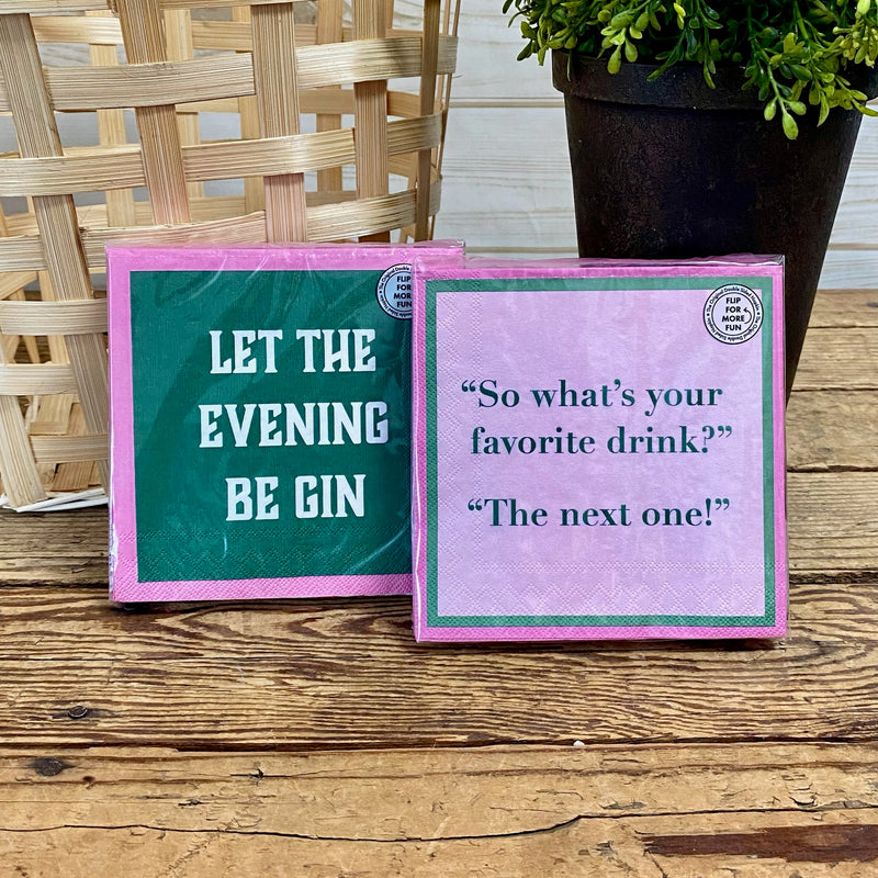 Double The Fun Cocktail Napkins With Funny Sayings