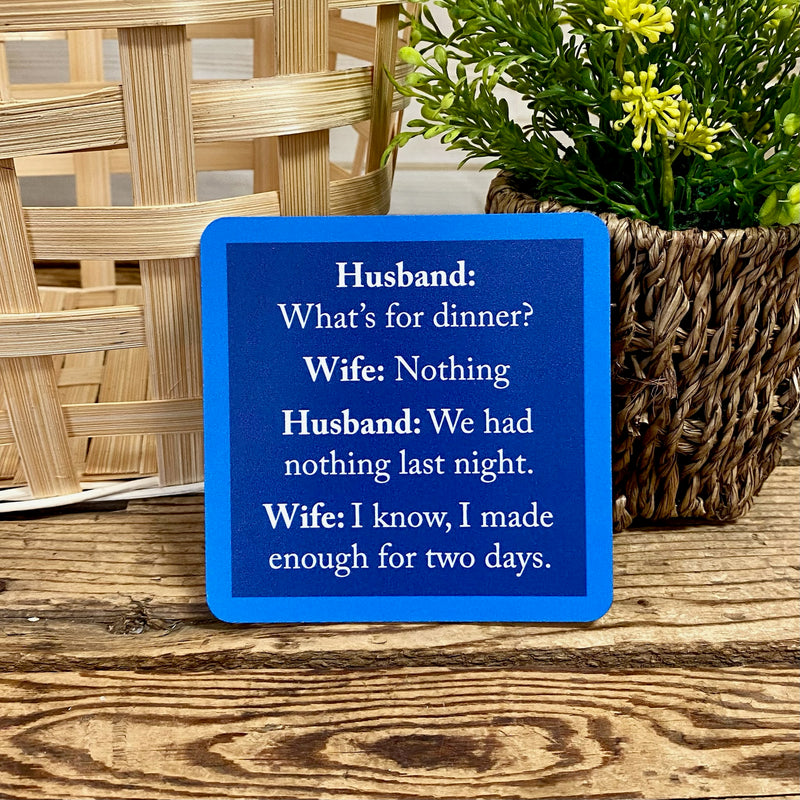 Drinks On Me Coasters With Funny Sayings