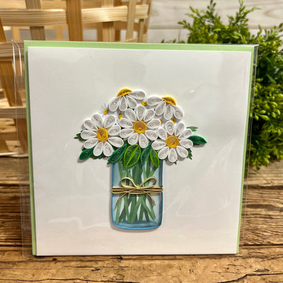 White Daisies Quilling Card