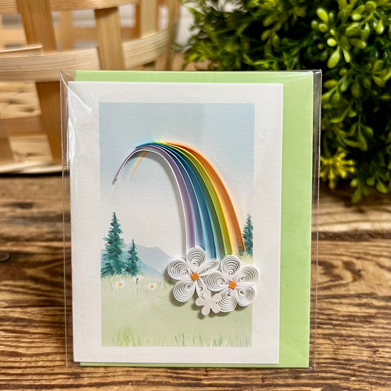 Rainbow Gift Enclosure Quilling Card