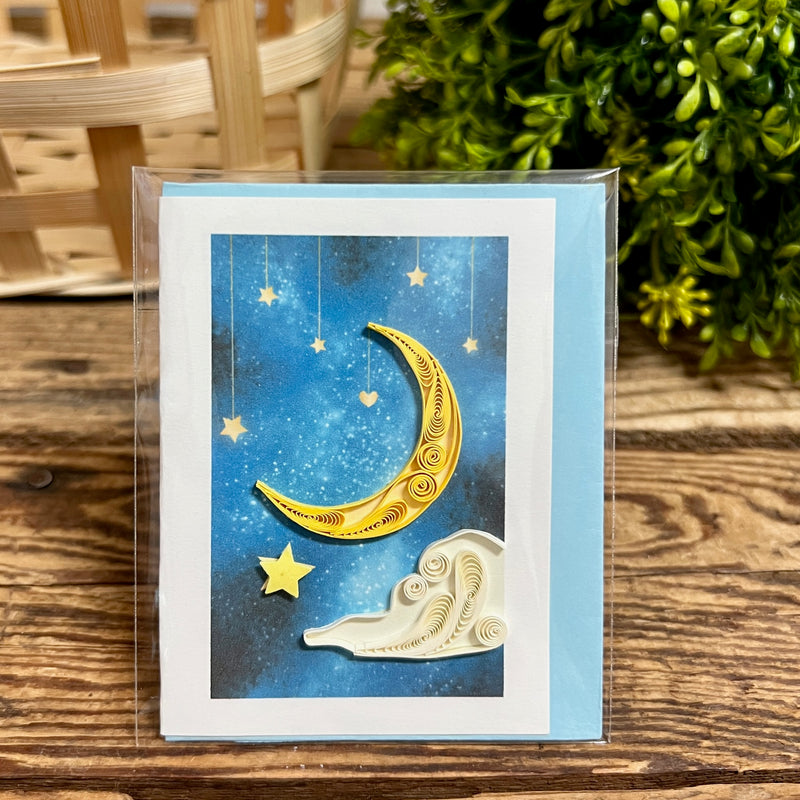 Moon and Stars Quilling Enclosure Card