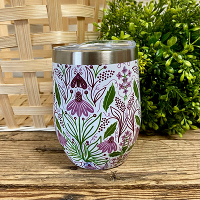 Floral Insulated Stemless Wine Tumblers