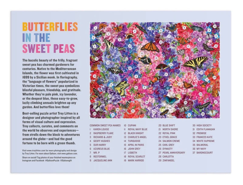 Butterflies in the Sweet Peas Puzzle