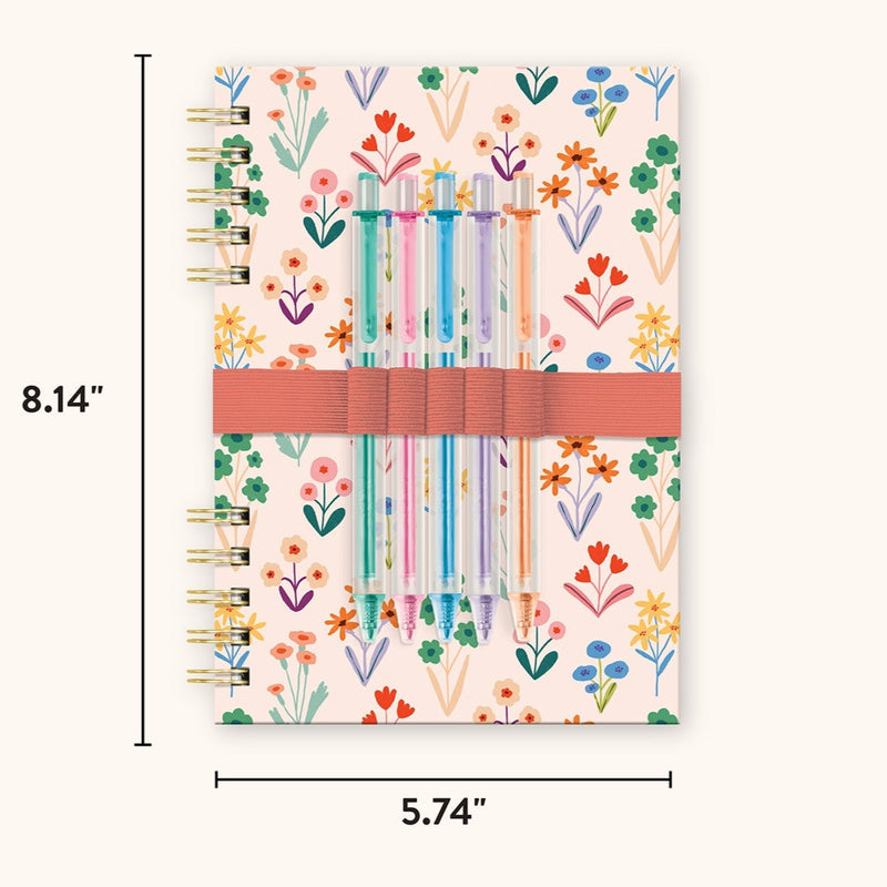 Flower Spiral Notebook & Pen Set