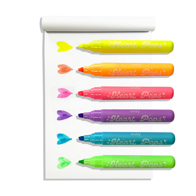 Heart Pops Highlighters 6 Pack