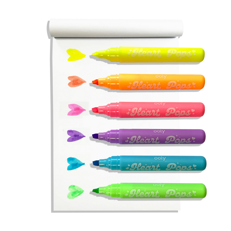 Heart Pops Highlighters 6 Pack