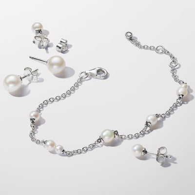 Treated Freshwater Cultured Pearl Station Chain Pandora Bracelet