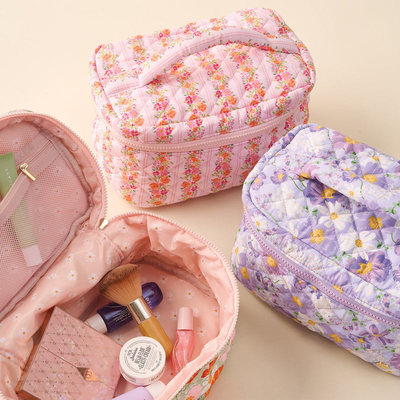 Glam & Go Quilted Cosmetic Bags