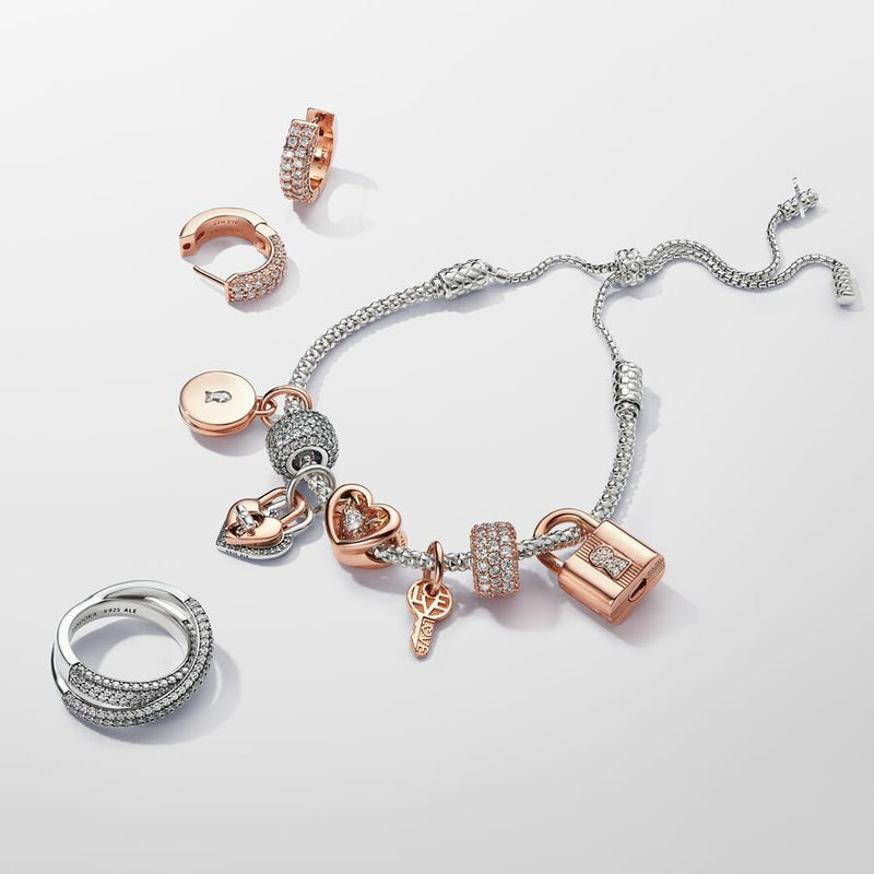 Pandora Moments Studded Chain Slider Bracelet