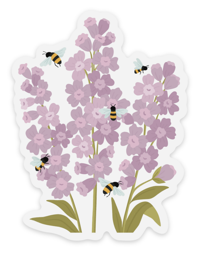 Busy Lavender Bees Sticker