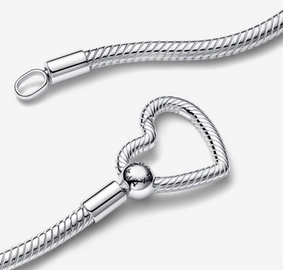 Heart Closure Snake Chain Pandora Necklace