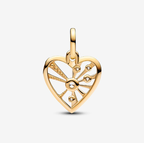 Heart & Rays Medallion 14K Gold-Plated Pandora ME Charm