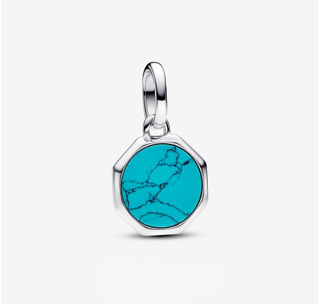 Turquoise Engravable Mini Medallion Pandora Charm