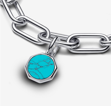 Turquoise Engravable Mini Medallion Pandora Charm