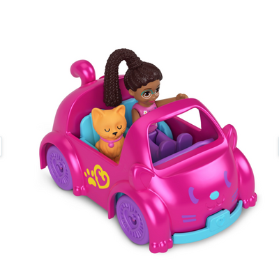 Polly Pocket Micro Doll with Die-cast Vehicle Set