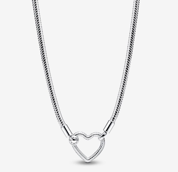 Heart Closure Snake Chain Pandora Necklace