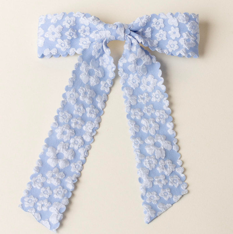 Flower Scallop Hair Bow