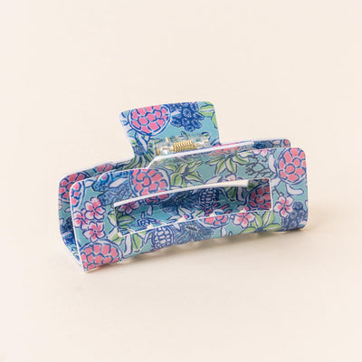 Open Rectangle Floral Hair Claw Clips
